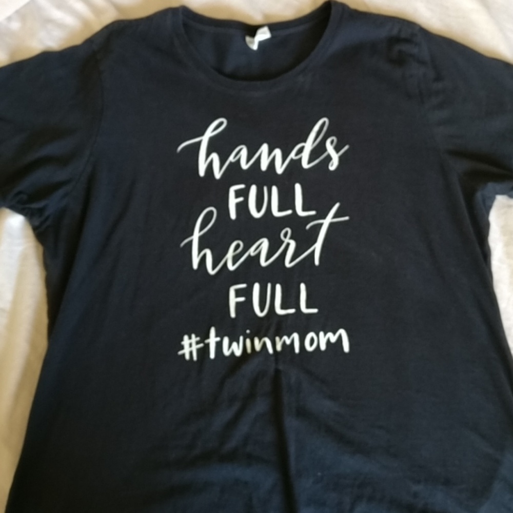 Twin Mom Shirt - Hands Full Heart Full